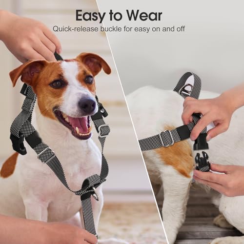 Annchwool Adjustable Dog Harness-Lightweight No Pull Dog Harness with Handle for Small & Medium and Large Dogs-Front Clip ...