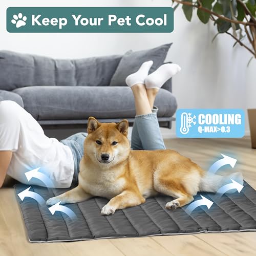 PetAmi Cooling Mat for Dog, Premium Pet Cooling Blanket for Crate Kennel, Indoor Cat Cool Sleeping Pad, Q-MAX Cold Sofa Co...