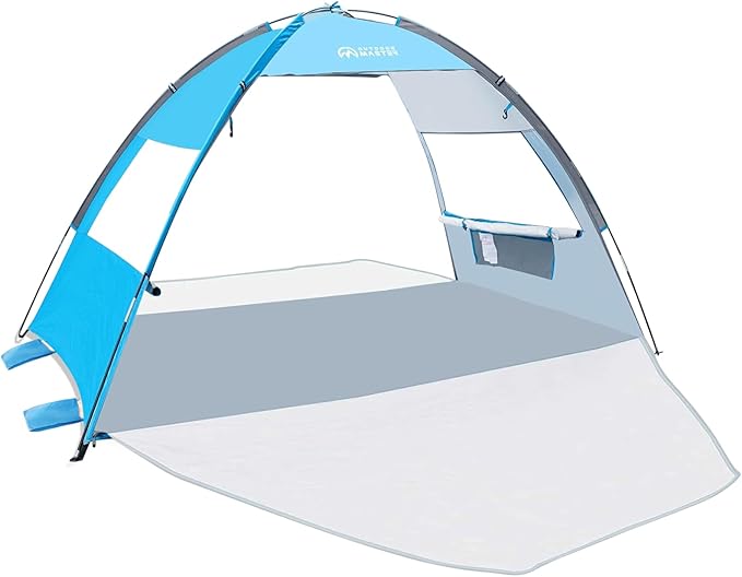 OutdoorMaster Beach Tent Sun Shelter with 2 Ventilated Doors, UPF50+ Easy Setup Beach Tent Canopy for 3 Person, Lightweigh...