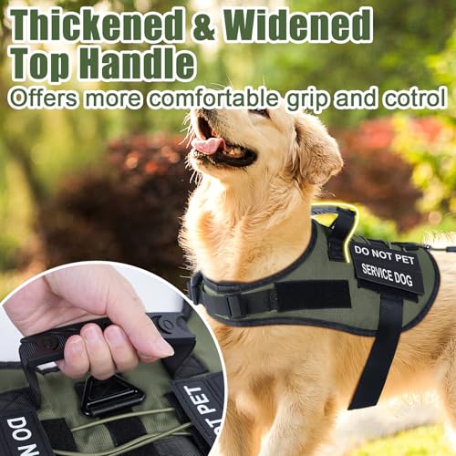 No Pull Dog Harness Small Medium Sized Dog, Service Dog Harness and Leash Set with 4 Patches, Adjustable Easy Walk Dogs Ha...