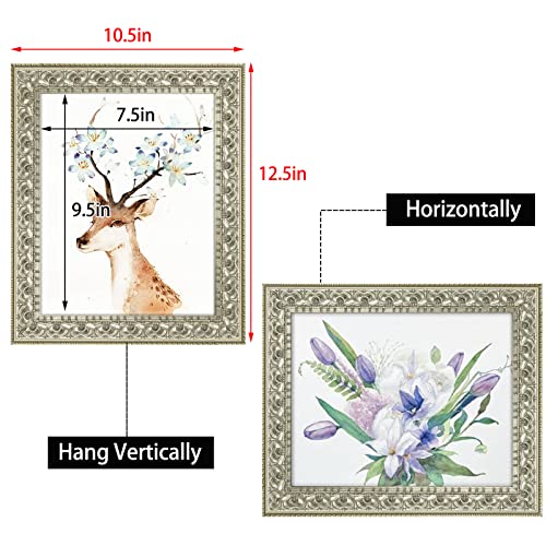 Golden State Art, 8X10 Ornate Finish Photo Frame, Silver Beige Color, Real Glass