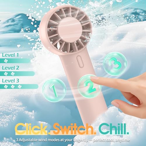 Mizong Mini Fan Portable Fan USB Rechargeable Handheld Fan with 3 Speed Wind Pocket Personal Cooling Fan for Desktop Trave...