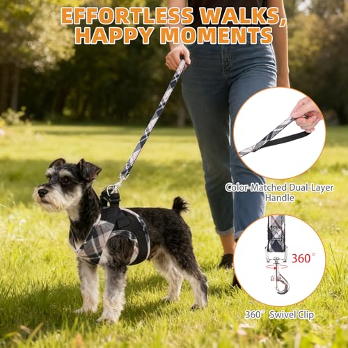 KOOLTAIL Dog Harness and Leash Set, Cute Dog Harness Medium Sized Dog, Step in No Pull Soft Mesh Pet Vest Harness Collar f...