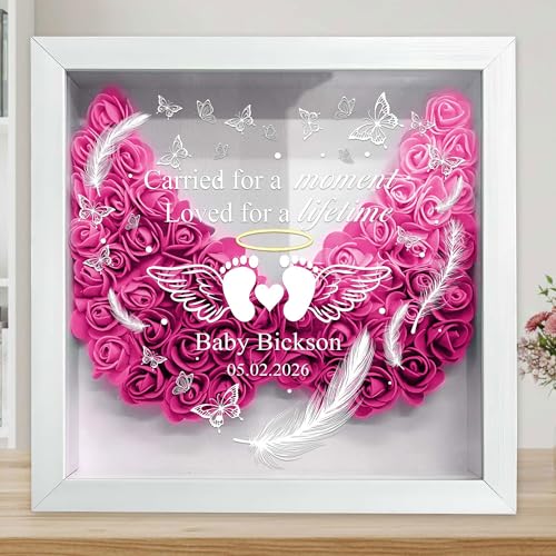 Personalized Baby Memorial Flower Shadow Box, Infant Loss Gift, Miscarriage Lover Gift, Baby Memorial Keepsake, Baby Loss ...