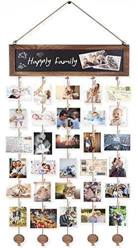 Bikoney Picture Frames Collage Photo Hanging Display Picture Board Wood Rustic Frames for Wall Decor and Dorm Room Decor w...