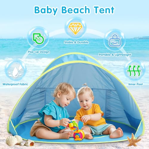 Baby Beach Tent Pop Up Beach Tents Baby Tent for Beach, Portable Shade Pool UV Protection Sun Shelter for Infant