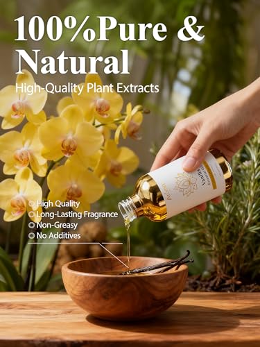 100% Pure Vanilla Essential Oil, 4 Fl Oz, Vanilla Oil for Diffusers, Home Fragrance & Aromatherapy, Essential Oils for Dif...