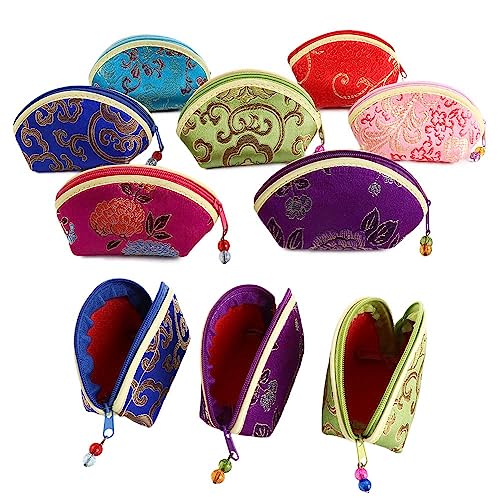 Leadigol 7 Pcs Jewelry Bags with Zipper Gift Bags,Women Jewelry Bag,Exquisite Convenient Portable Jewelry Case Cloth Gift ...