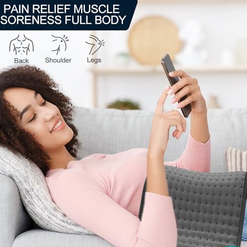 Heating Pad for Back Pain & Period Cramps Relief, 9 Heat Settings Electric Heating Pad for Neck & Shoulder, Auto Shut Off,...