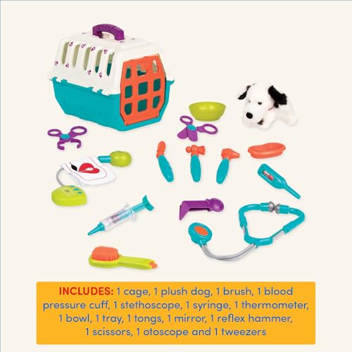 Battat – Veterinarian Toy Set with Plush Dalmatian Puppy & Carrier – Complete 15 Pieces Kids Pretend Play Medical Kit with...