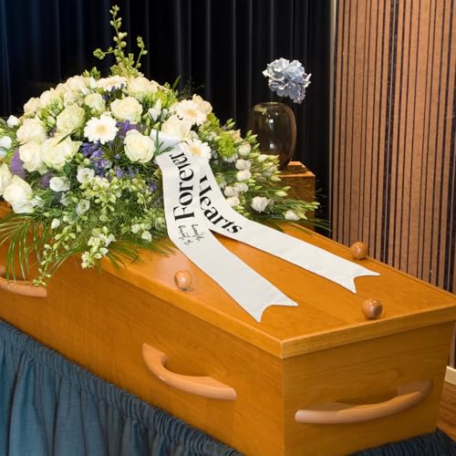 Fanfanwin Funeral Sash Memorial Wreath Sash Funeral Ribbon Celebration of Life Ribbon for Casket or Wreath Flower Memorial...