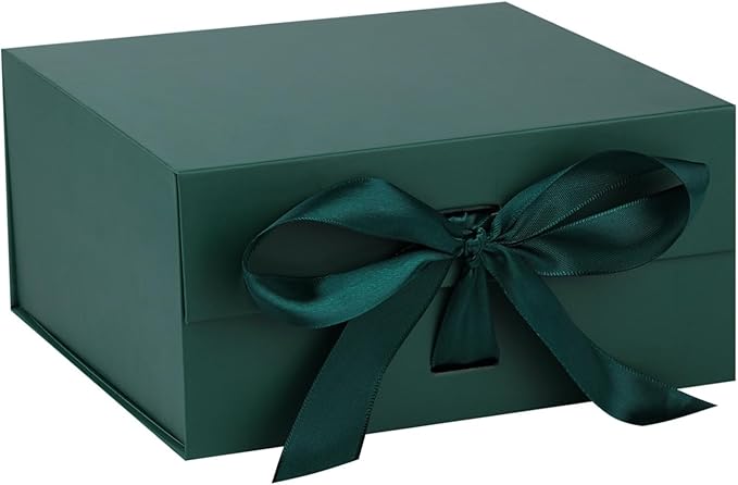 OEMVALATY Green Gift Box,6x6x3 Inches Gift Boxes with Lids for Presents with Magnetic Closure and Ribbon for Wedding,Stora...