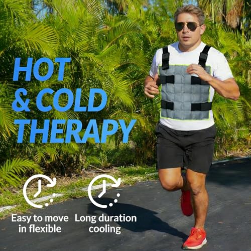 Cooling Vest for Men & Women with 72 Ice Cubes, Adjustable Ice Pack Vest, Ice Jacket & Cold Pack Vest for Long-Lasting Hea...