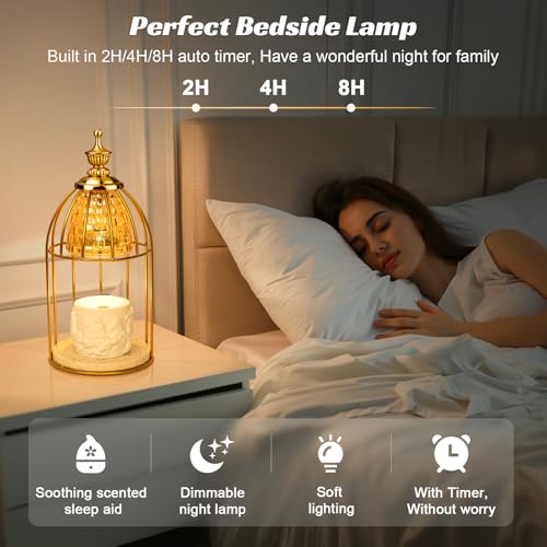 Shang Chiang TantaScent Electric Candle Warmer Lamp in Vintage Birdcage Design with Timer – Scented Jar Candle Melter for ...
