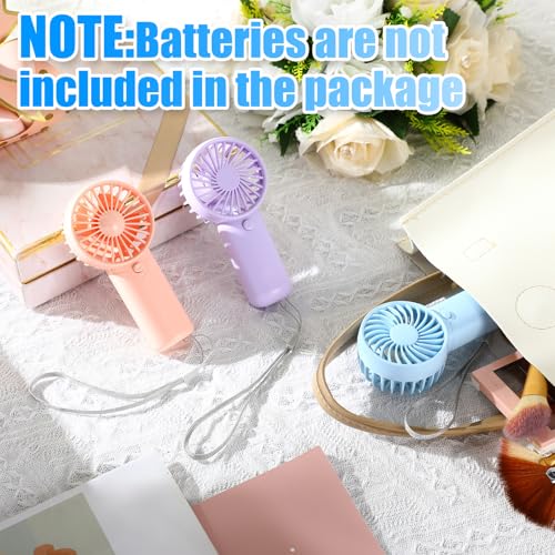 Rossesay 3 Pcs Mini Portable Fan Handheld Battery Operated Portable Small Personal Fans for Summer Travel Beach Indoor Out...