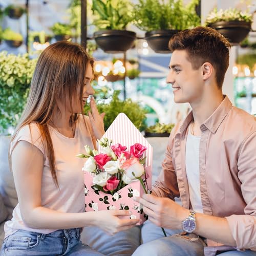 Lyforpyton 9 Pcs Mother's Flower Arrangement Gifts Boxes , Envelope Gift Box For Flowers , Foldable Decorative Bouquet Pac...