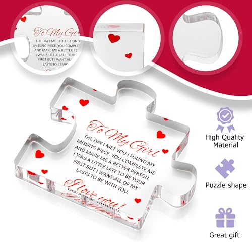 Engraved Acrylic Block Puzzle - Sentimental Gift for Her - Valentine's Day & Fiance Birthday Gift