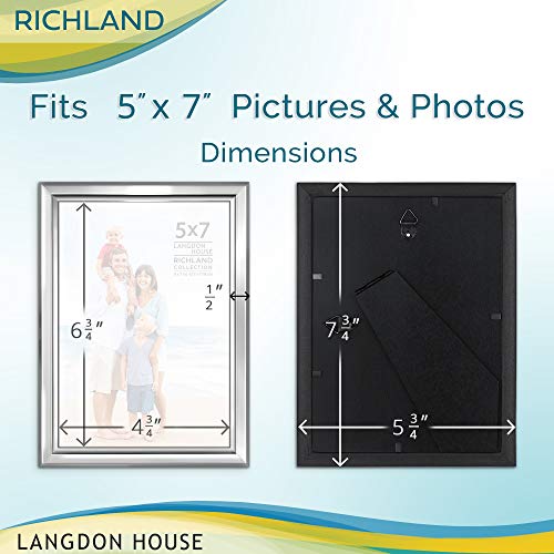 Langdon House 5x7 Silver Picture Frame - Distinguished Edging for Classic Style - Richland Collection