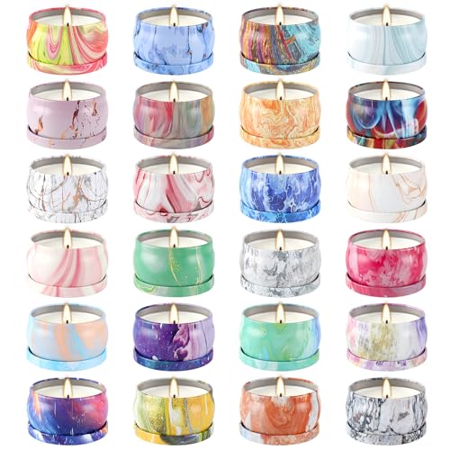 WPONSZU Scented Candles Gifts Set 24 Pack Soy Wax Travel Tin Jar Candles for Home 2.5 OZ jar Candles for Mom for Christma...
