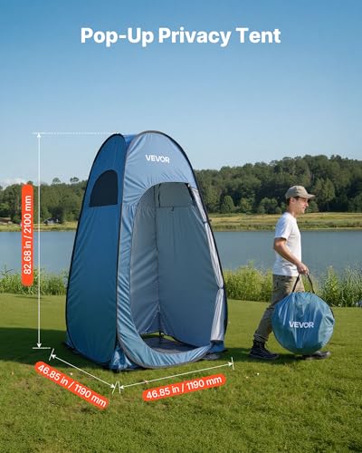 VEVOR Pop up Privacy Tent, Instant Portable Privacy Tent Changing Room with Ground Stakes, Ropes, and Carry Bag, 190T Poly...