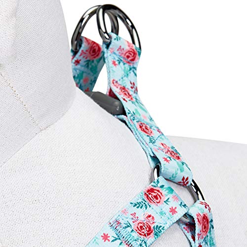 Blueberry Pet Essentials Step-in Spring Scent Inspired Garden Floral Dog Harness in Pastel Blue, Chest Girth 16.5" - 21....