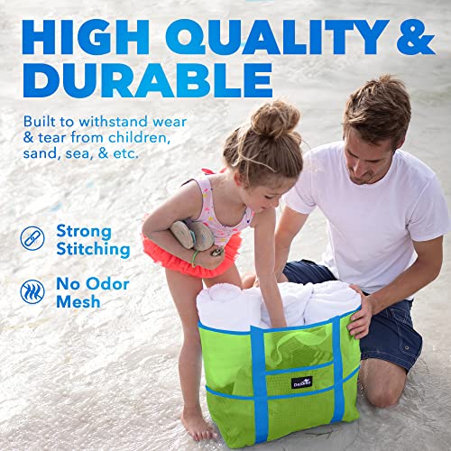 Dejaroo Mesh Sand Free Bag - Strong Lightweight Bag For Beach & Vacation Essentials. Tons of Storage!