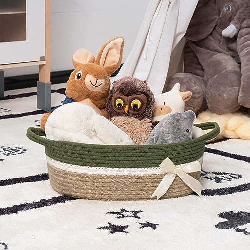 CHICVITA Small Storage Basket for Gifts Empty, Cute Decorative Basket for Living Room, Baby Gift Basket for Nursery, Rope ...