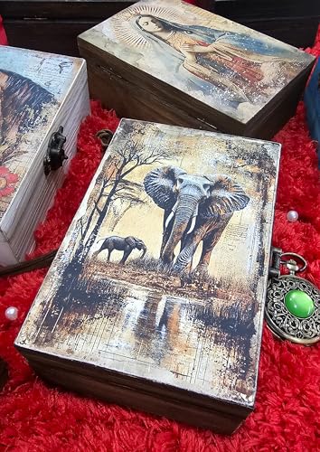 RK Collections Elephant Jewelry Trinket Keepsake Box. Animal Home Decor, Gifts for Horse Lovers Case/Holder. (6.5" Elephant)