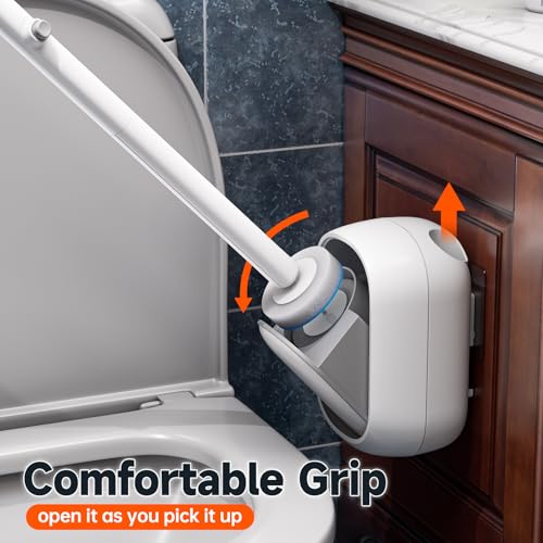 Disposable Toilet Brush and Holder Set with 18 Bowl Wand Cleaners Refill Pads, Bathroom Wall Mounted Toilet Bowl Cleaners ...