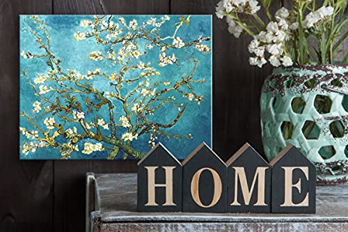 Wieco Art Almond Blossom Modern Framed Floral Giclee Canvas Prints By Van Gogh Famous Oil Paintings Reproduction Flowers P...
