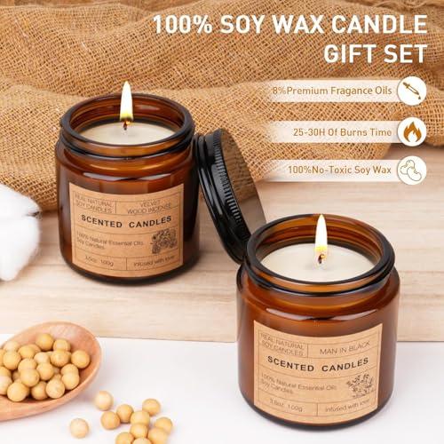 6 Pack Scented Candles Set | Candles for Home Scented, Candles Gifts Set for Women Men, Long Lasting Soy Wax Candle, Aroma...