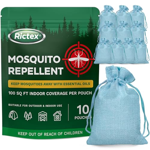 Mosquito Repellent Outdoor Patio & Yard: Natural Citronella & Peppermint Oil Pouches – Safe for Kids & Pets – Essential Oi...