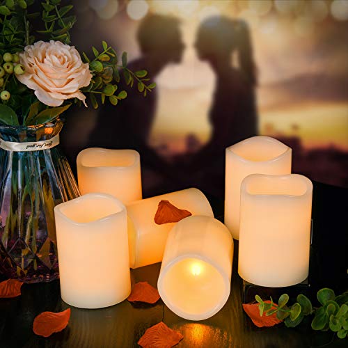 AKU TONPA Flameless Candles Battery Operated Pillar Real Wax Flickering Electric LED Candle Gift Sets with Remote Control ...