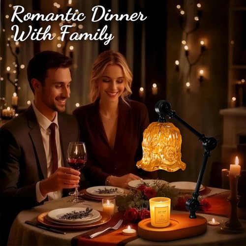 YWYWLED Candle Warmer Lamp, Dimmable Wax Melting Warmer with Adjustable Height, Bedroom Living Room Home Decor, Birthday R...