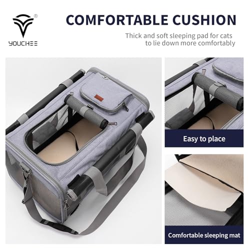 Youchee 19x10.5x11.5 Inches Cat, Dog Carrier for Pets Up to 20 Ibs, Washable，Soft Sided，Collapsible Travel Puppy Carrier....