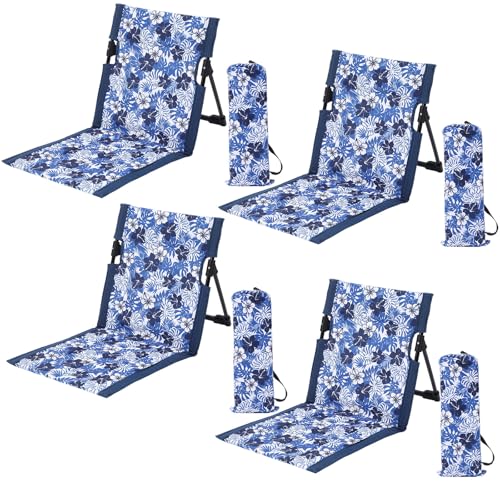 AceOrbit 4 Pack Foldable Poolside Chairs Portable Beach Flip Chairs Pool Seat for Edge of Pool Side with Bag Support Light...