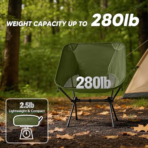 BITIANTEAM Lightweight Portable Camping Chair - Folding Backpacking Hiking Chair with Carry Bag for Outdoor Travel, Beach,...