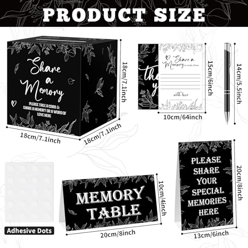 gisgfim 56 Pcs Share a Memory Box for Celebration of Life Funeral Memory Card Box Decorations Memory Cards Sign for Card B...