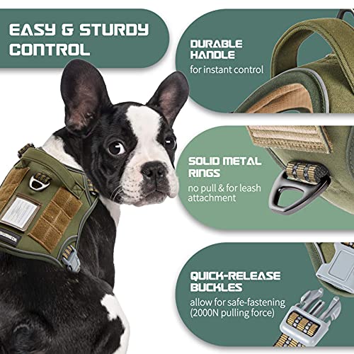 BUMBIN Tactical Dog Harness for Medium Dogs No Pull, Famous TIK Tok No Pull Dog Harness, Fit Smart Reflective Pet Walking ...