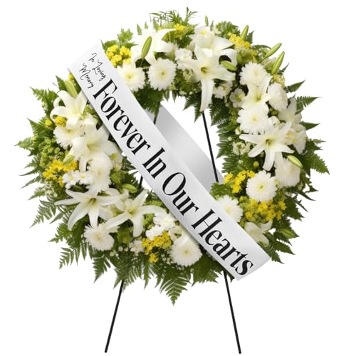 Fanfanwin Funeral Sash Memorial Wreath Sash Funeral Ribbon Celebration of Life Ribbon for Casket or Wreath Flower Memorial...