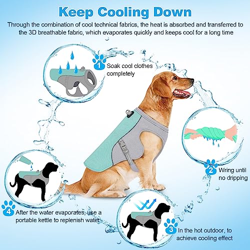 Dog Cooling Vest Dog Harness Cooler Jacket with Portable Water Bottle, for Walking Dog, Outdoor Camping and Hunting Traini...