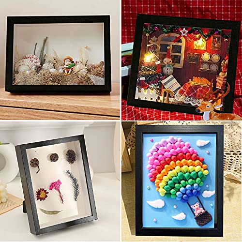 TOUYINGER 8x10 Shadow Box Frame Display Case with Soft Linen Back, Display Case Box for Memorabilia, 3D Items, Wedding Mem...