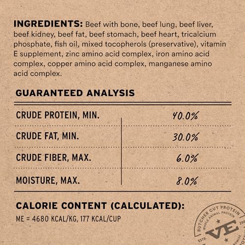 Vital Essentials Freeze Dried Dog Food, Raw Beef Soft Nibs | Complete Meal or Topper | 98% Beef, Organs & Bone | Limited I...