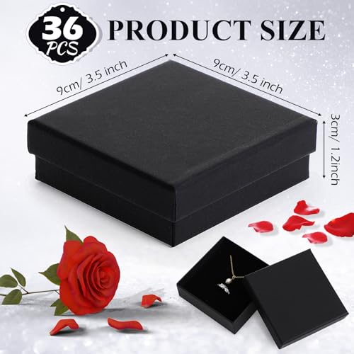 Batiyeer 36 Pcs Cardboard Jewelry Gift Boxes Jewelry Boxes Packaging Small Earring Gift Box with Lids for Necklace Ring Br...