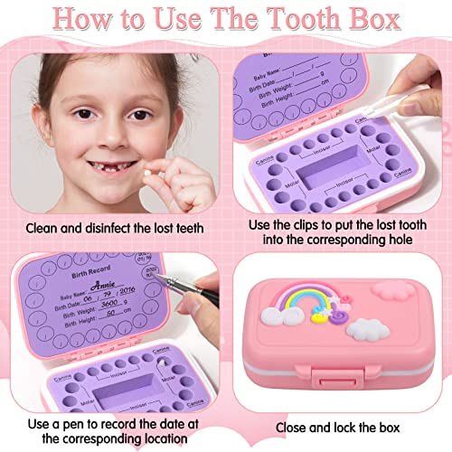 Tooth Holders for Kids Keepsake, Baby Teeth Keepsake Box, Tooth Saver, Tooth Container for Lost Teeth, Teeth Storage Holde...
