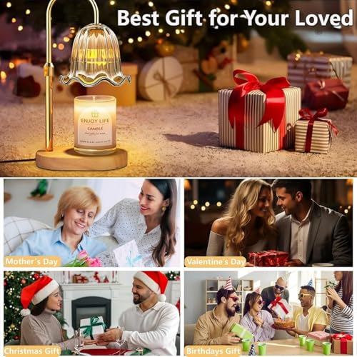 MoKasi Crystal Candle Warmer Lamp with Timer & Dimmable Light, Wall Mount Option，Adjustable Height Wax Melt Warmer for Jar...