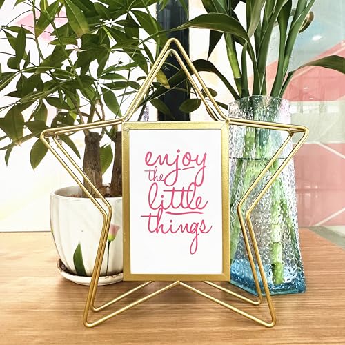 DD-life Star Shape Vertical Photo Frame Golden Picture Frame Decorative Photo Frames Picture Display Frame