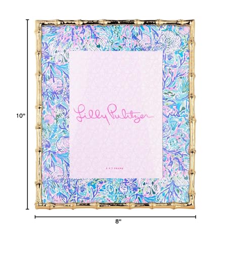 Lilly Pulitzer 5x7 Picture Frame, Decorative Photo Frame for Tabletop, Bamboo Metal Frame with Glass Front, Soleil It On Me