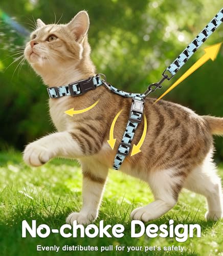 Halypet Cat Harness and Leash Set, Escape Proof 3-in-1 Adjustable Harness for Cats & Kitten, Soft Lightweight, Easy On & C...