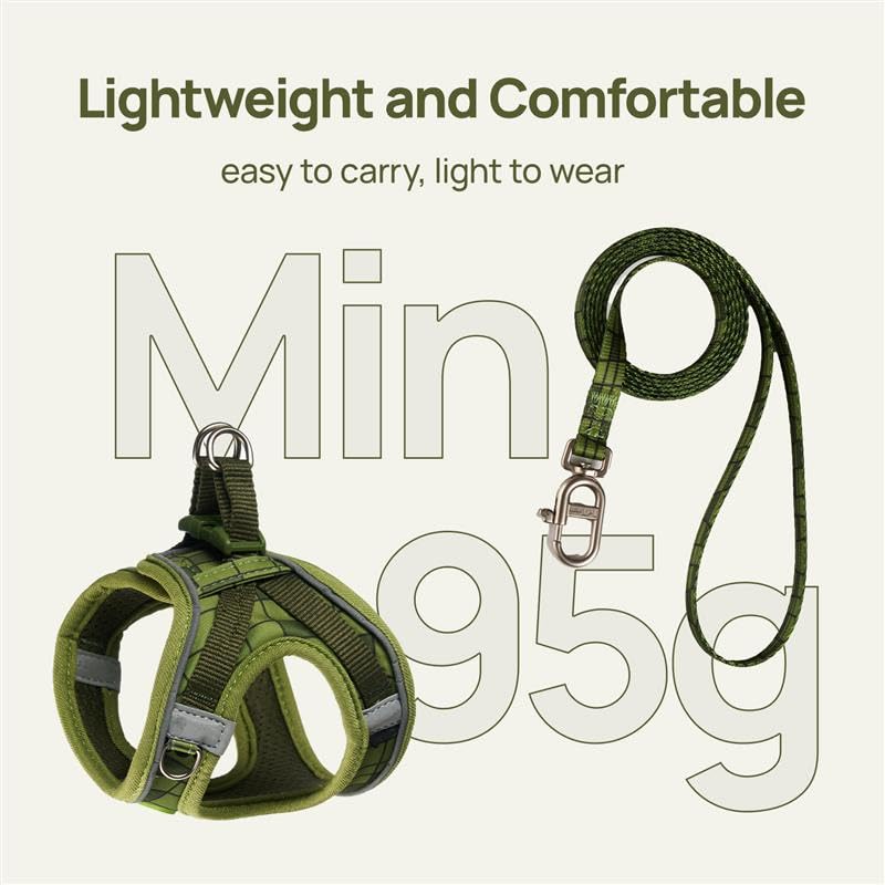 Cat Harness and Leash Set, Step-in Escape Proof Adjustable Vest Harness for Small Medium Large Cats, Lightweight Soft Brea...